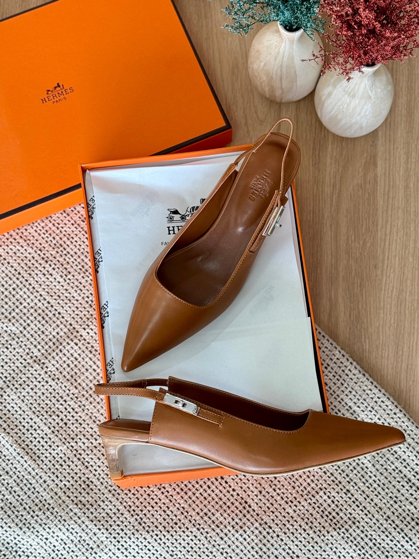 Hermes heels brown