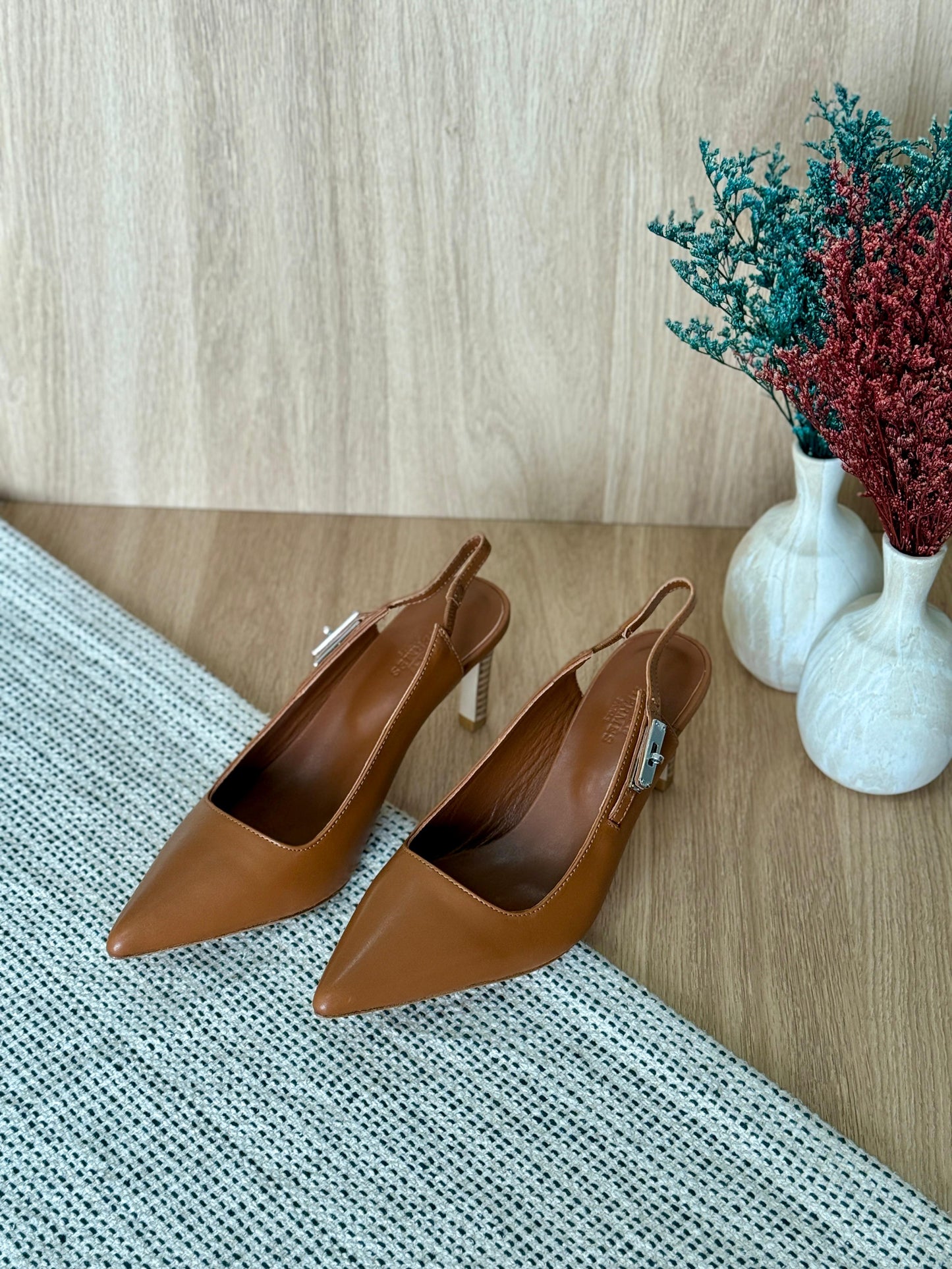 Hermes heels brown
