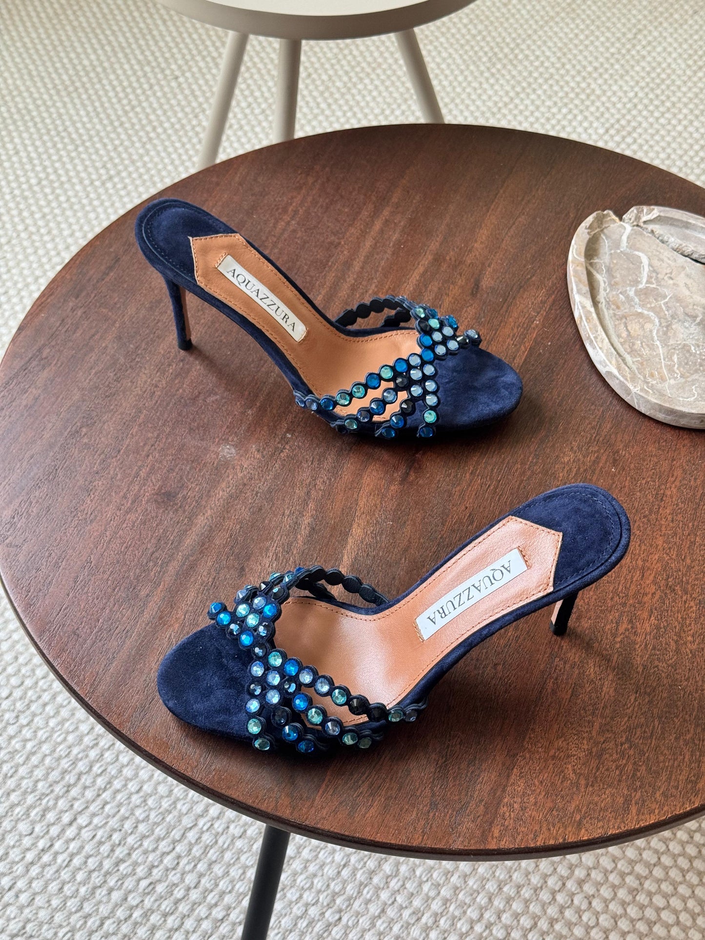 Aquazurra sandals heels blue