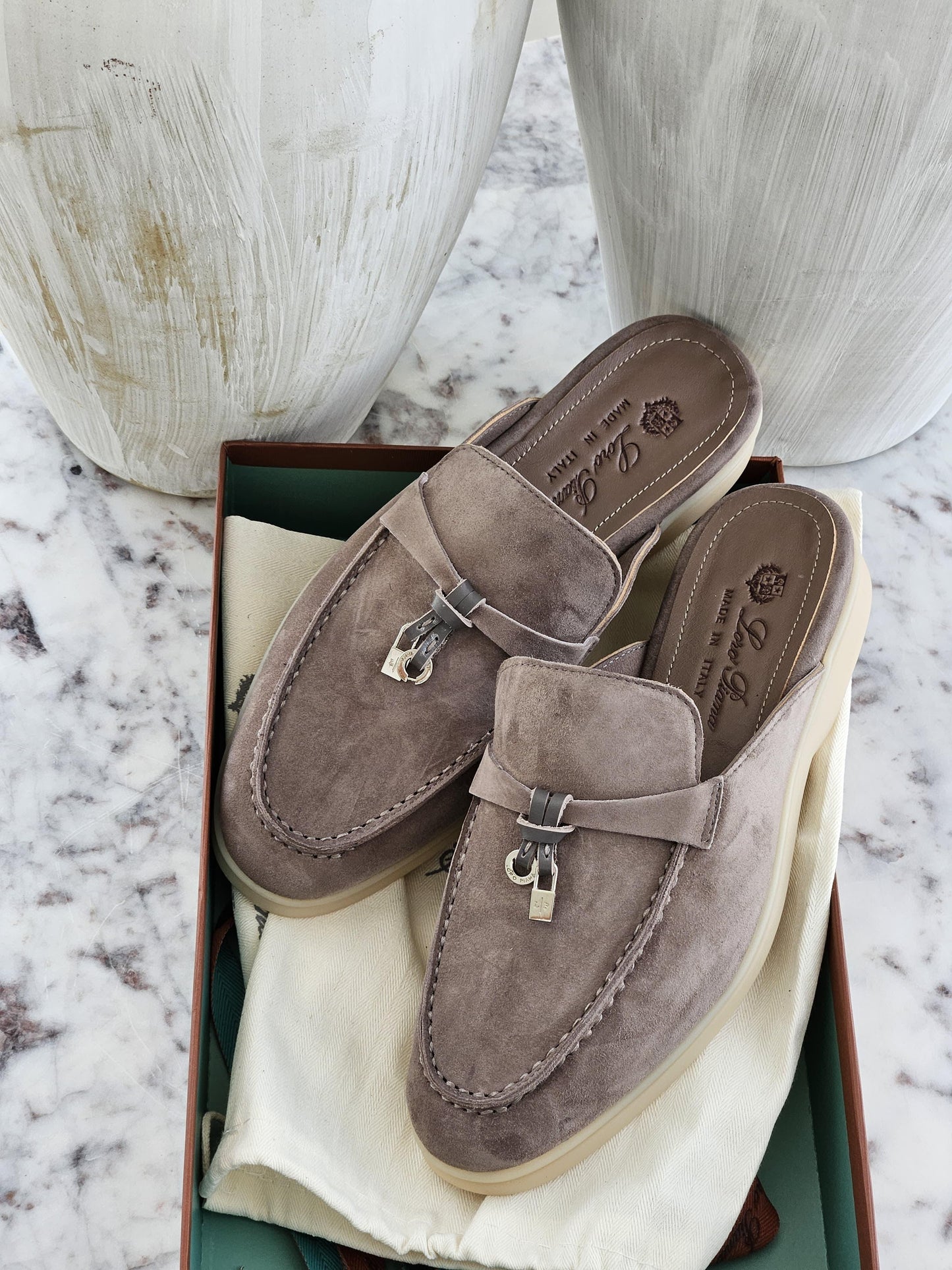 Loro piana mules - taupe color