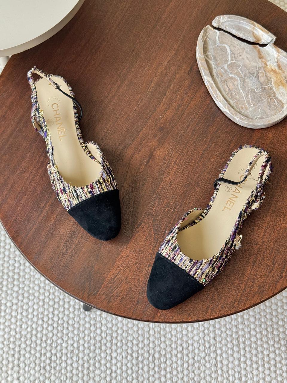 Chanel heels tweed