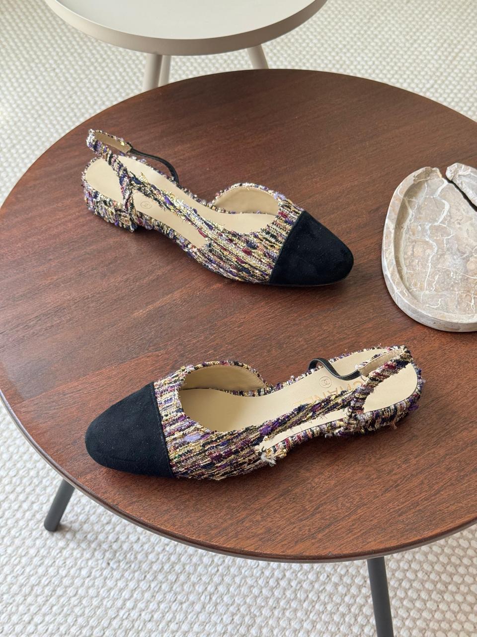 Chanel heels tweed