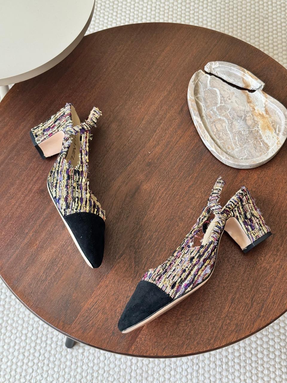 Chanel heels tweed