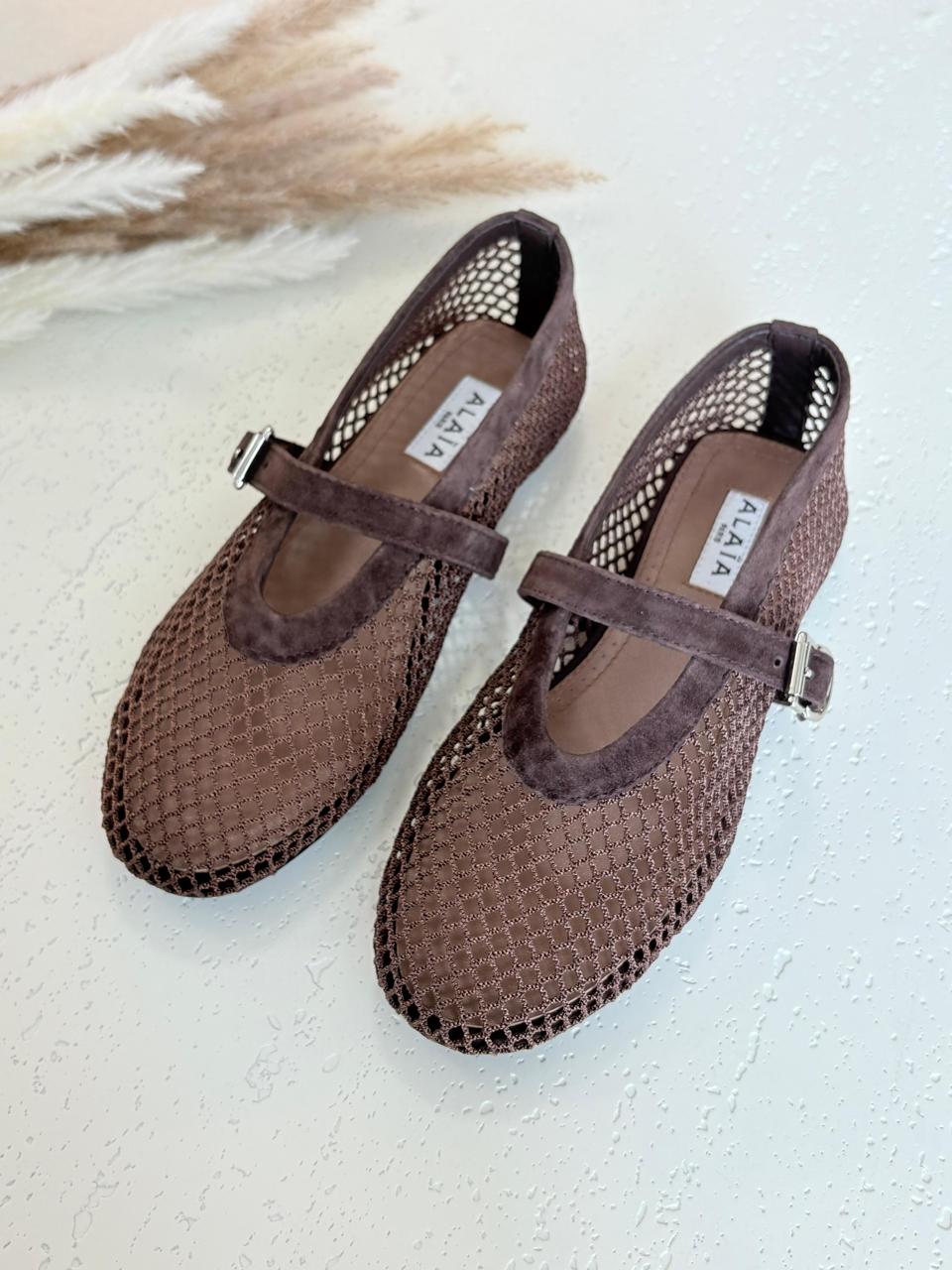 Alaia ballerina -suede brown