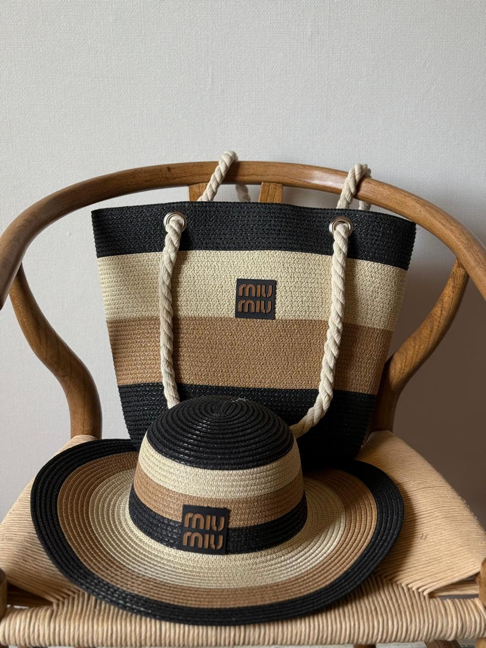 Miu miu bag tote & hat -beach set