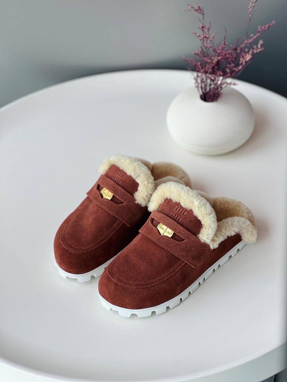 Miu miu mules with fur