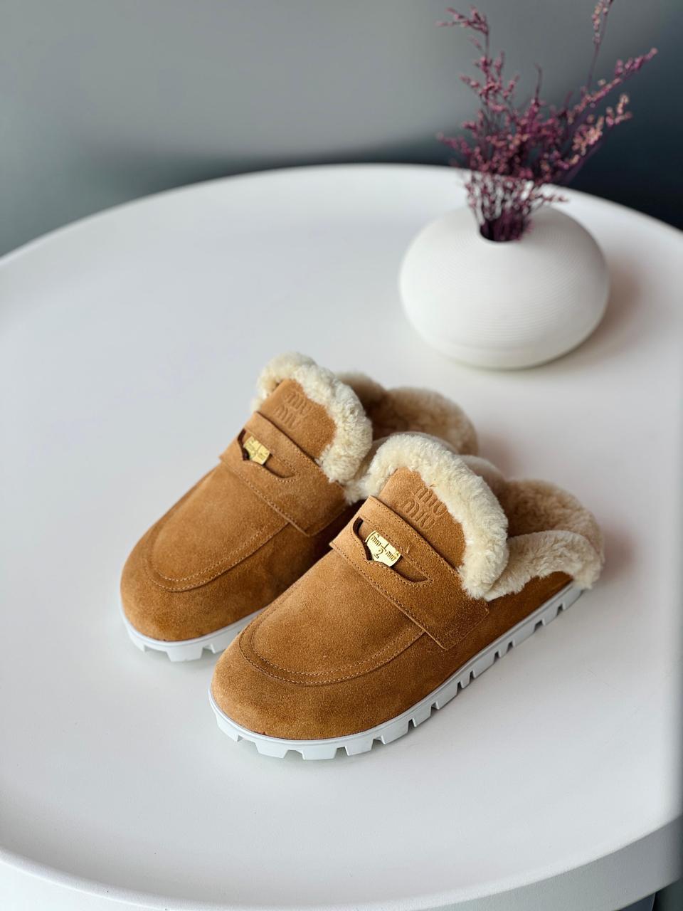 Miu miu mules with fur