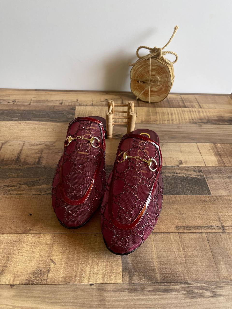 Gucci mules maroon
