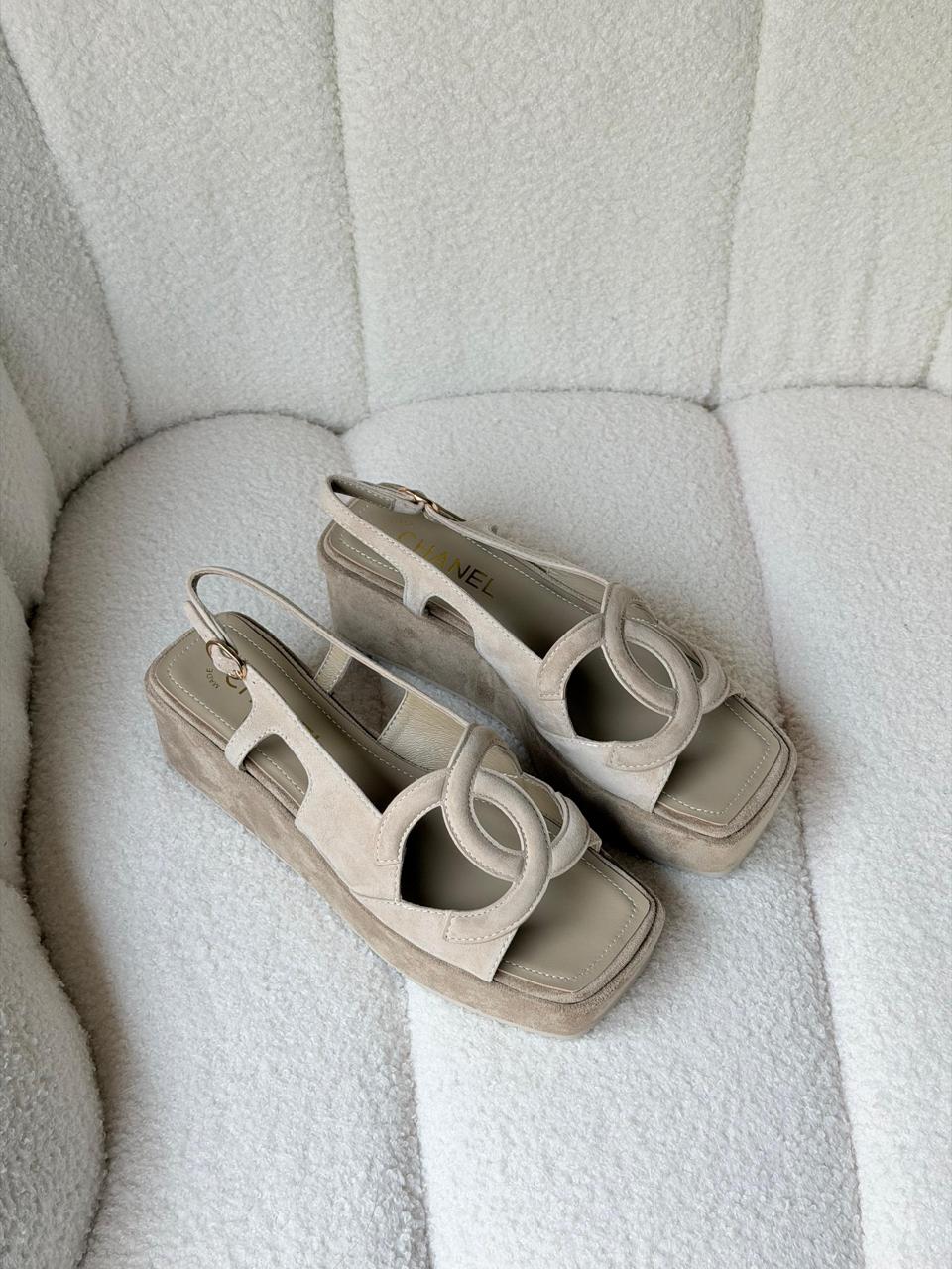 chanel sandals heels - wedges