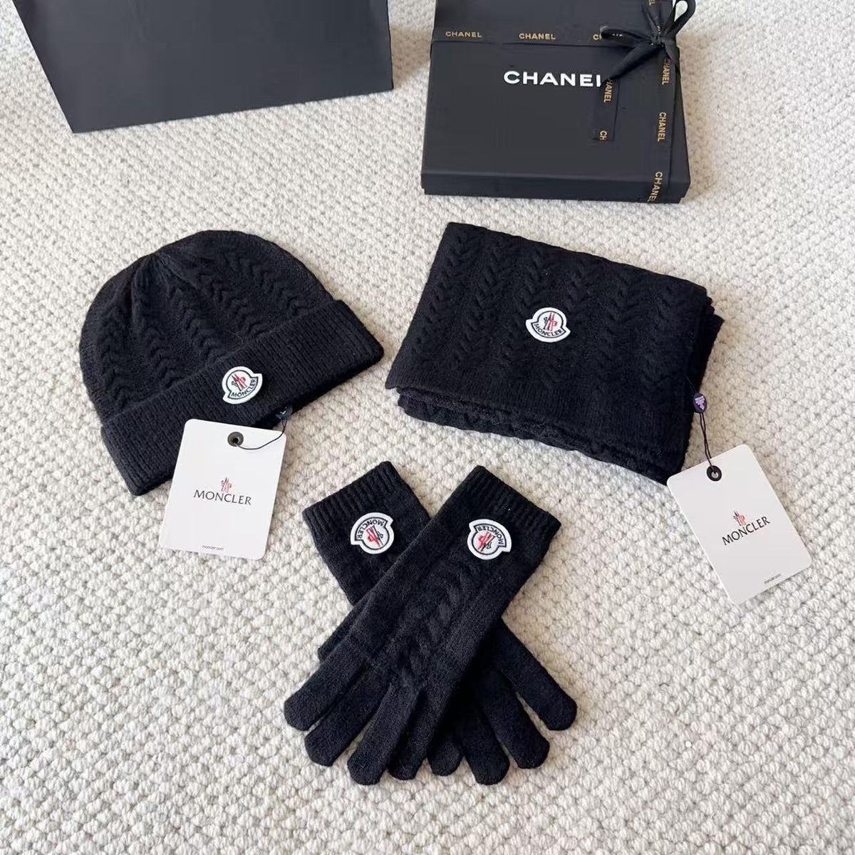 Moncler scarf & hat & gloves