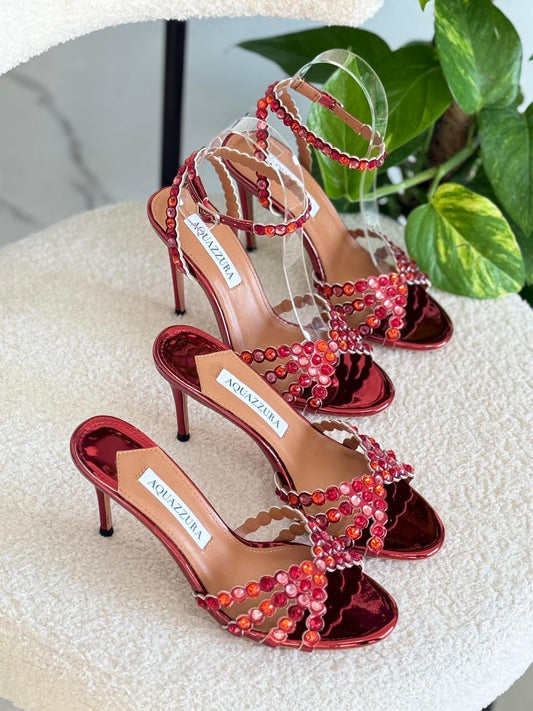 Aquazurra sandals heels - red