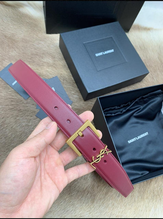 Ysl belt - maroon