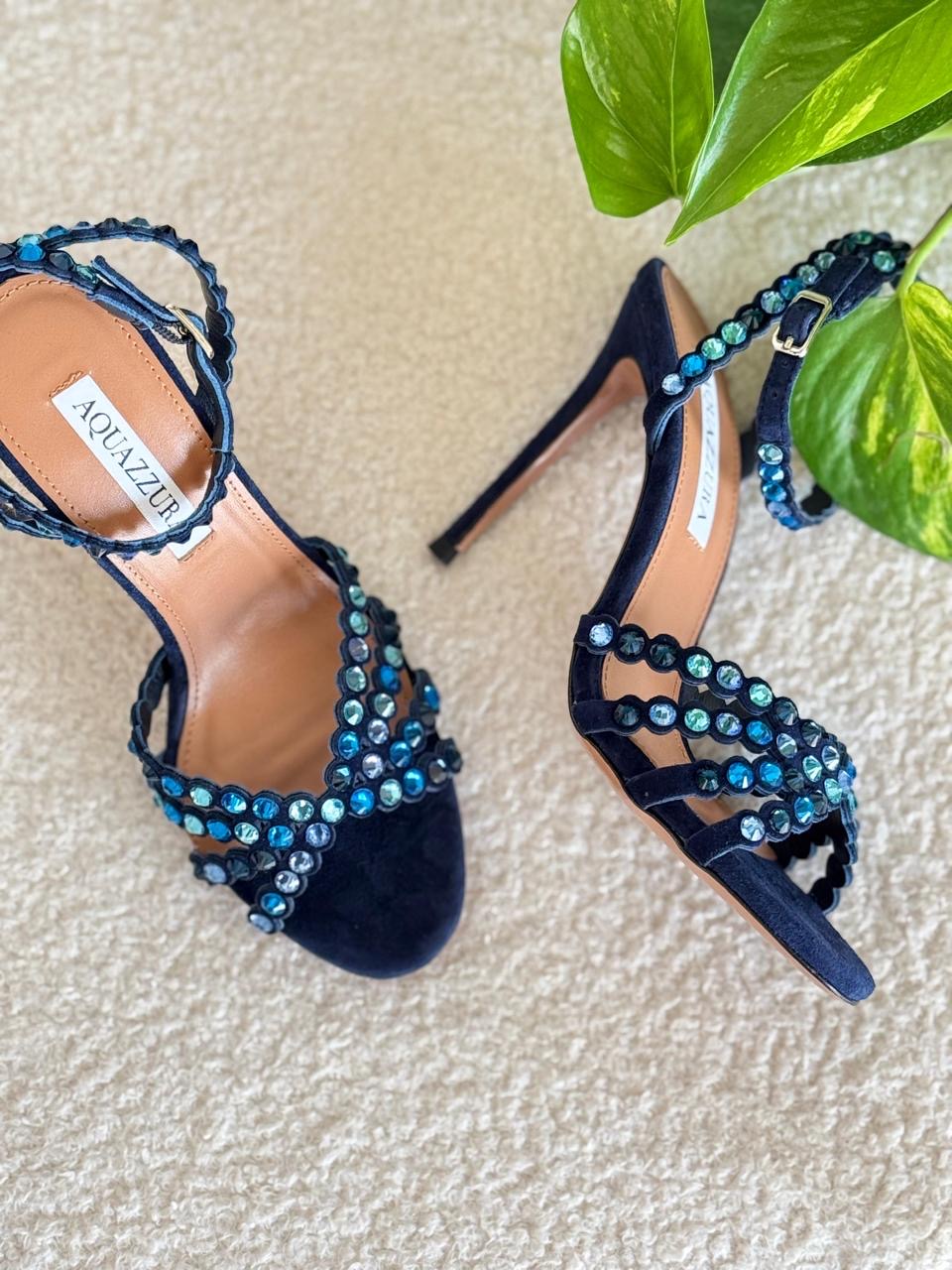 Aquazurra sandals heels - dark blue
