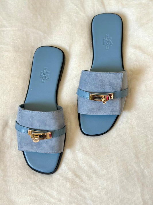 Hermes slippers - blue