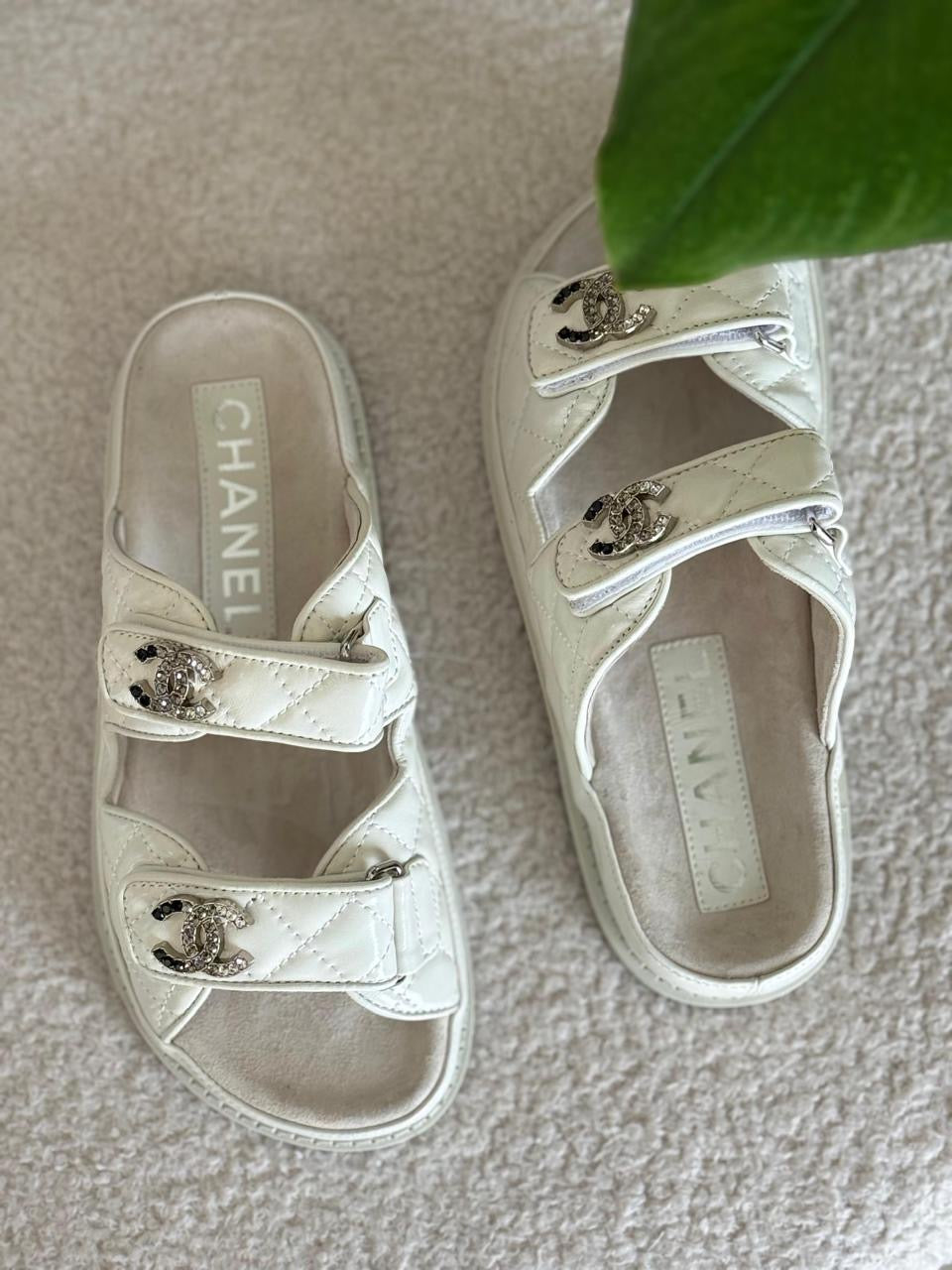 Chanel slippers glossy