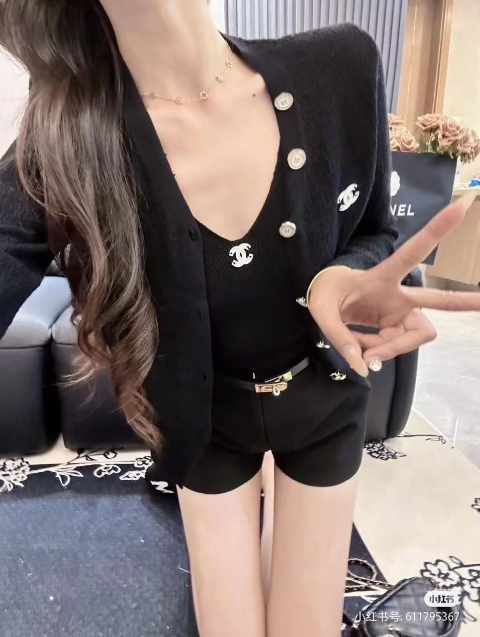 Chanel cardigan and top