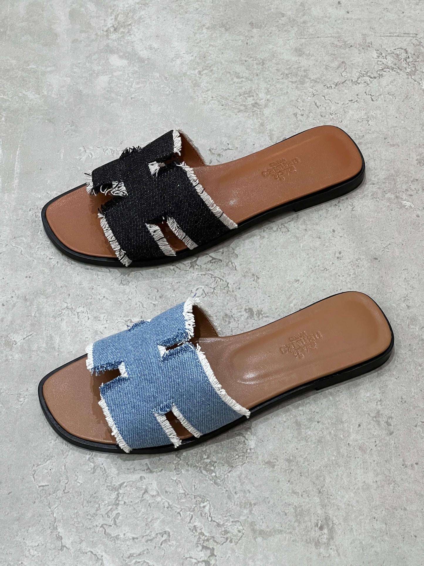 Hermes slippers - denim