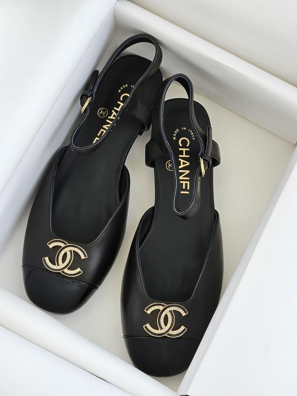 Chanel heels - low heel flat