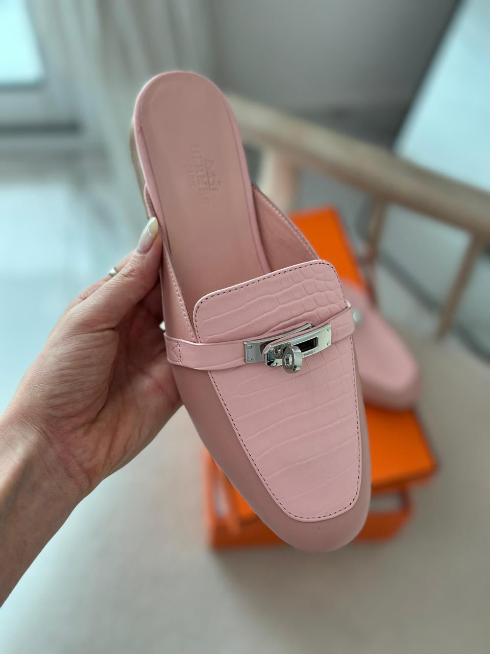 Hermes mules - crocodile