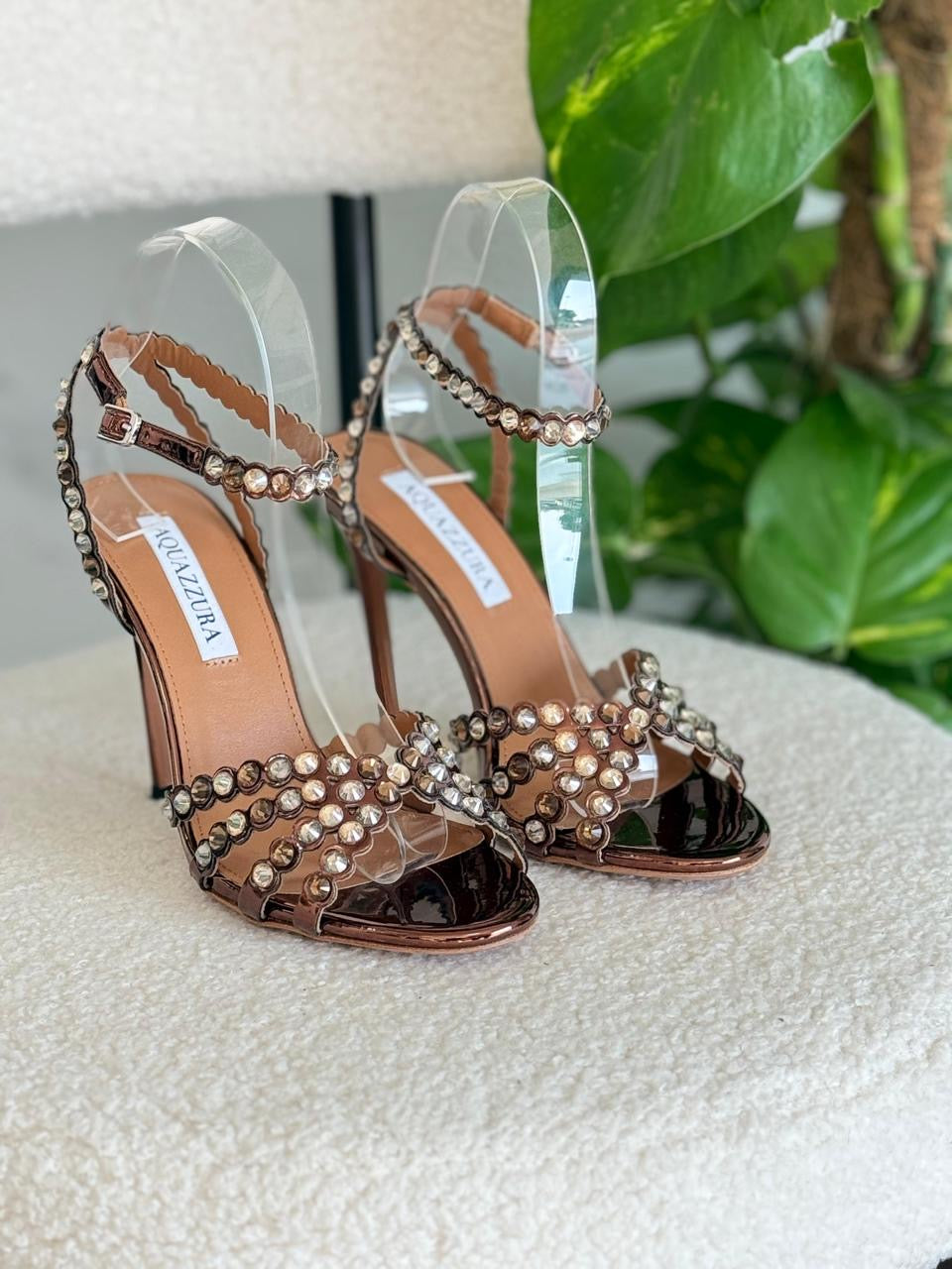 Aquazurra sandals heels - bronze