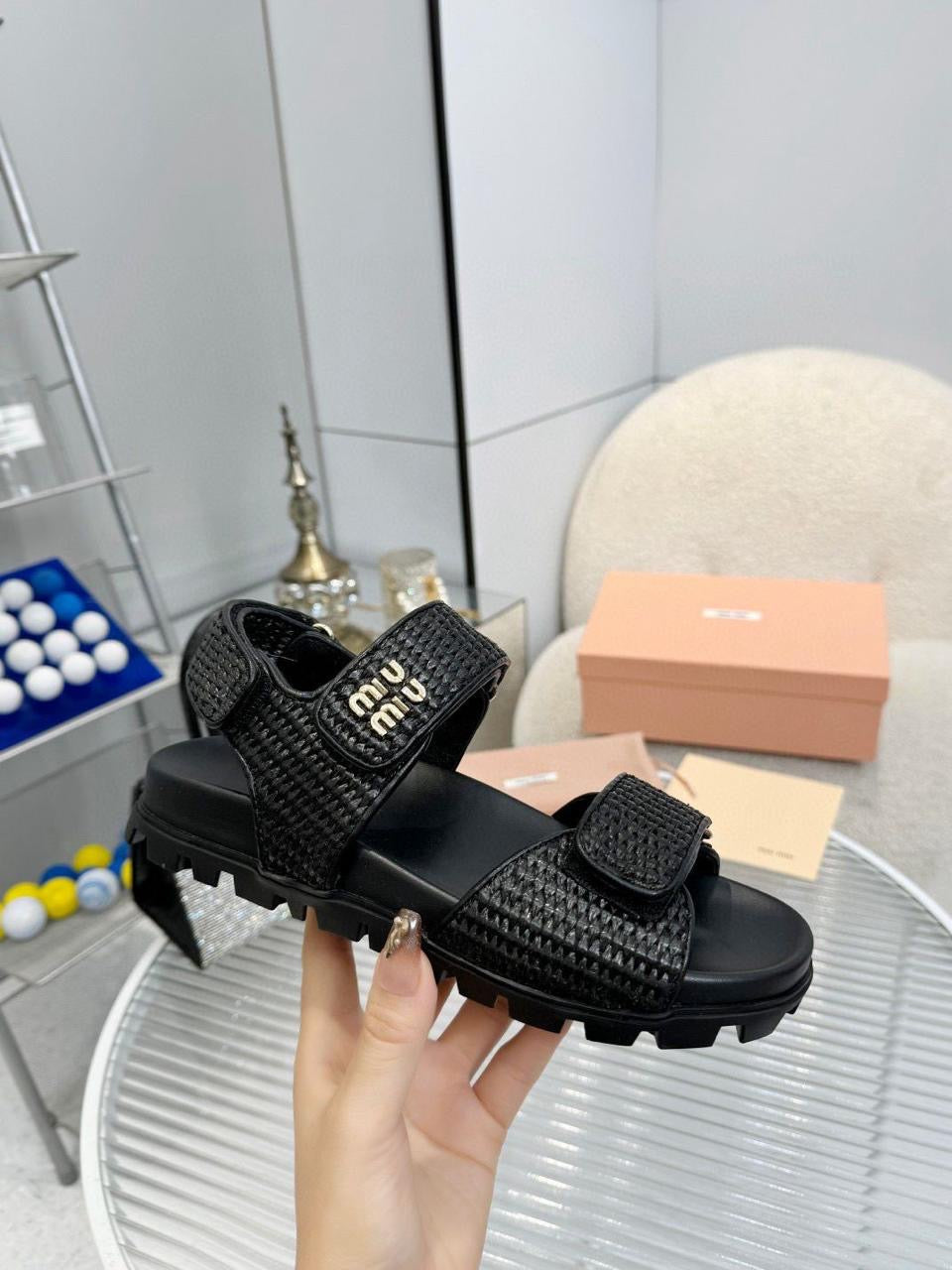 Miu miu sandals.