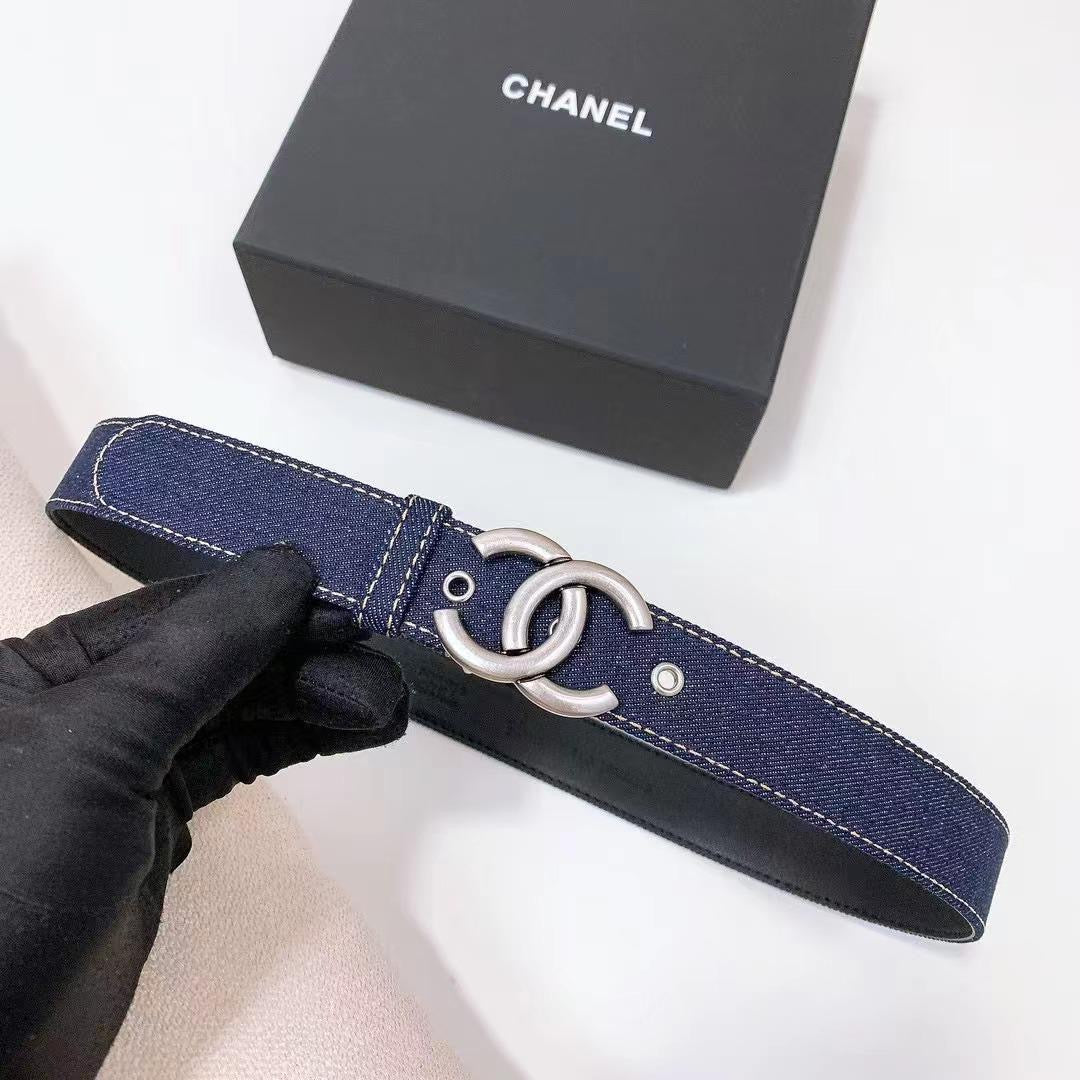 Chanel belt blue denim