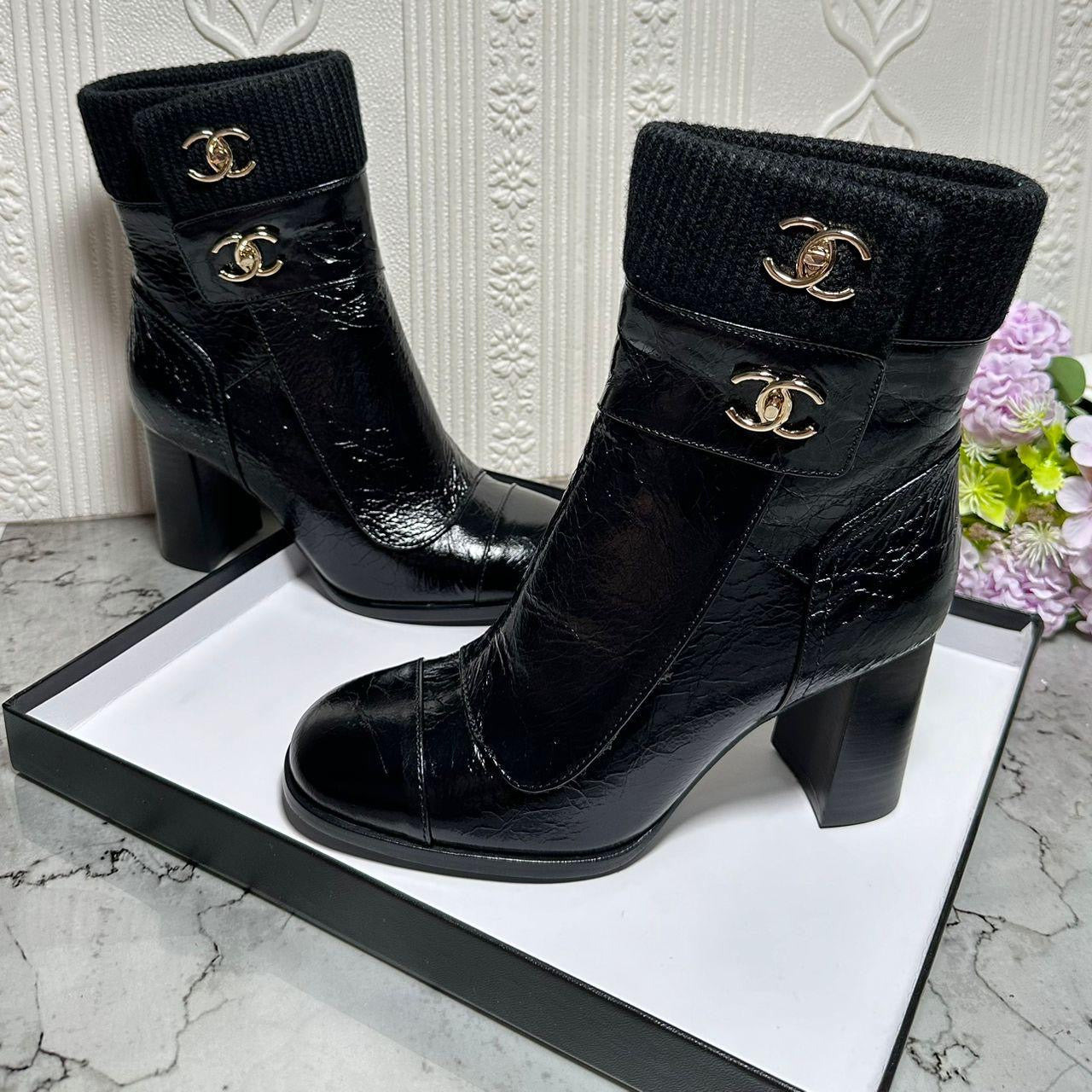 Chanel heels boots