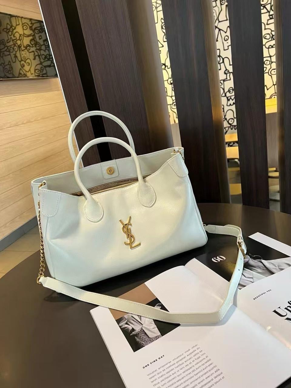 Ysl bag tote - white