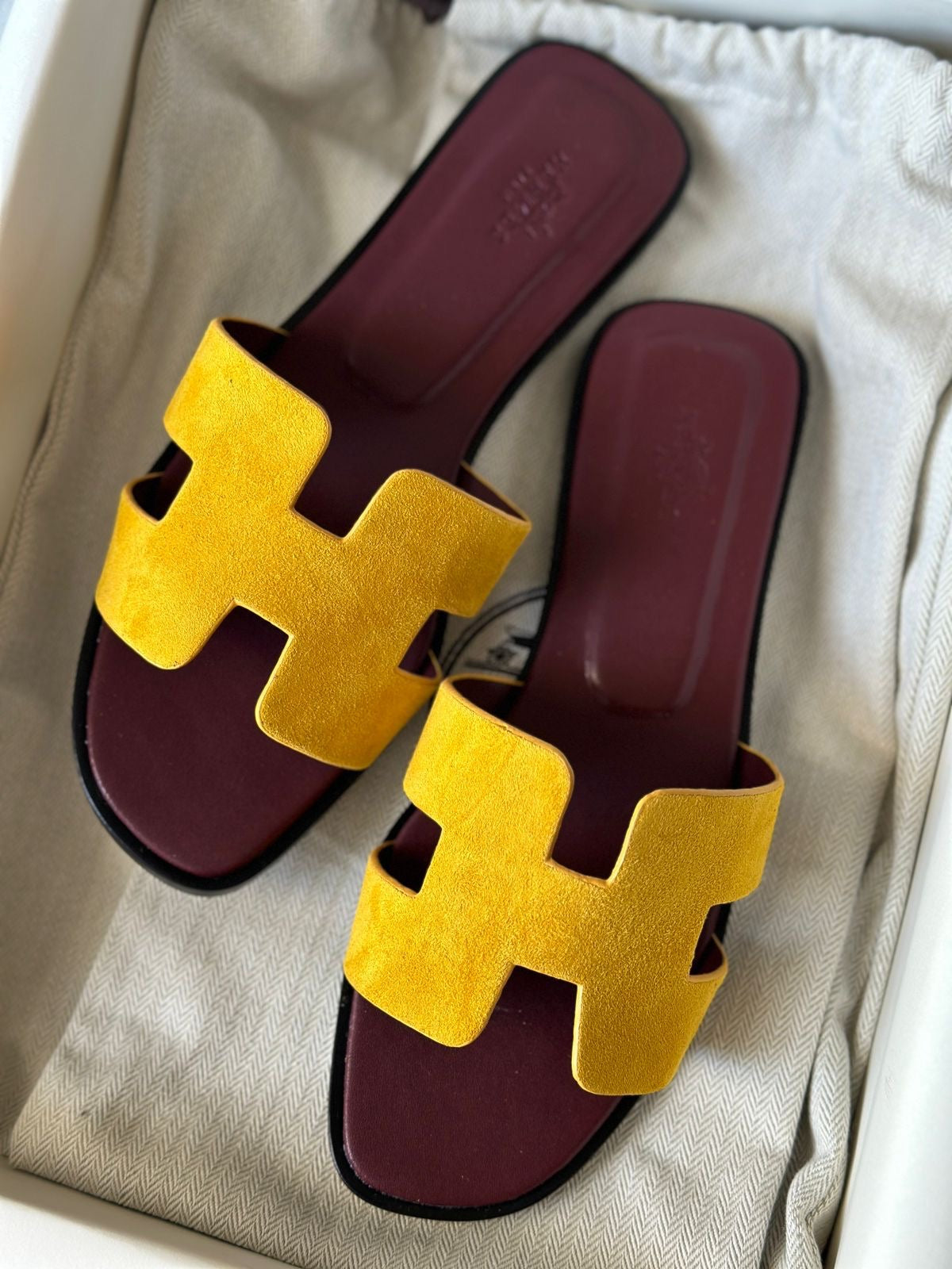 Hermes slippers - oran suede