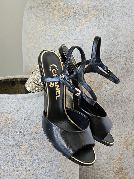 Chanel sandals heels / matte