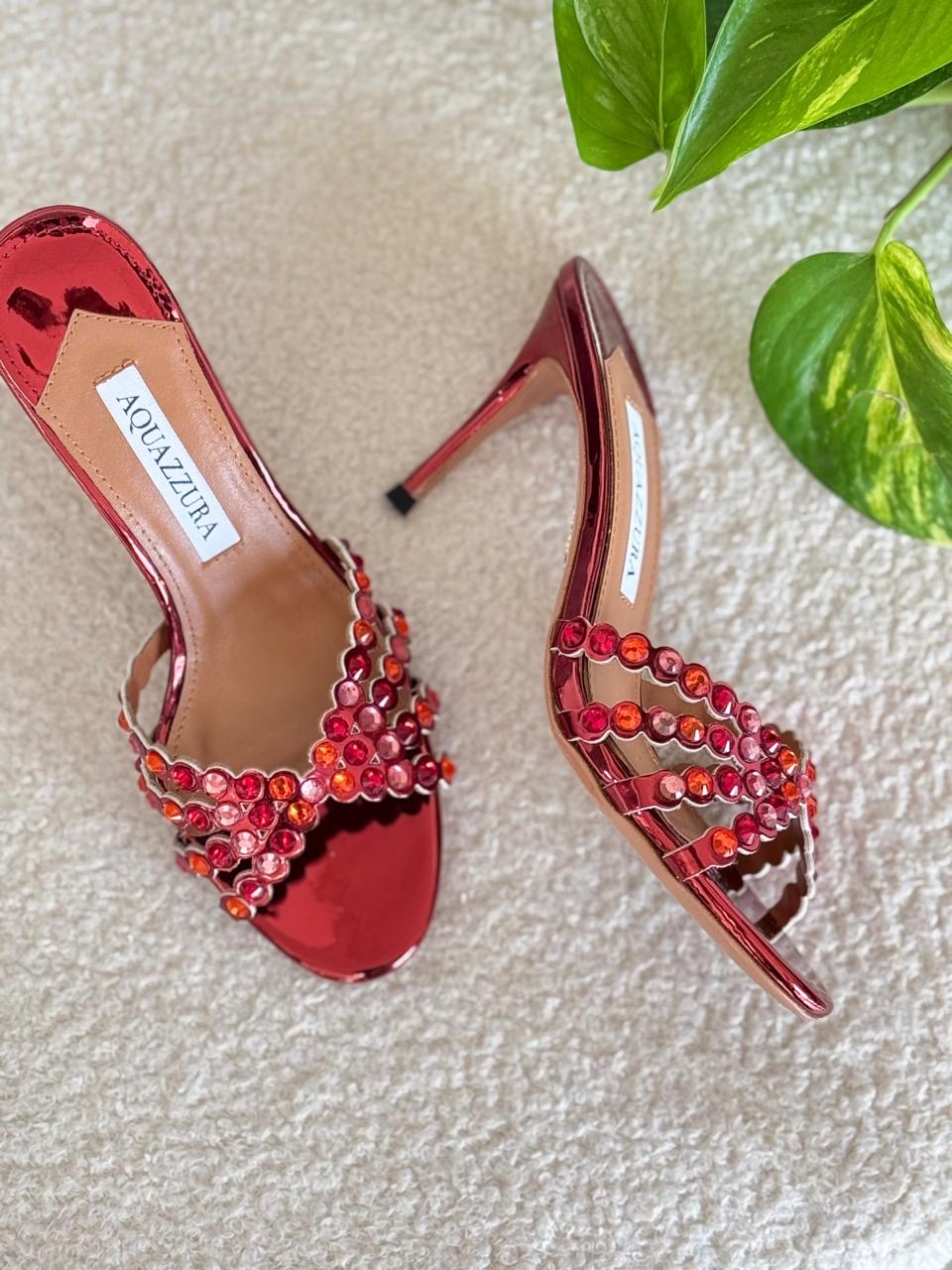 Aquazurra sandals heels - red