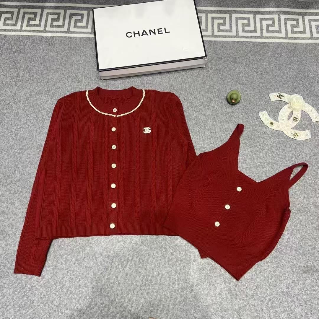 Chanel cardigan and top