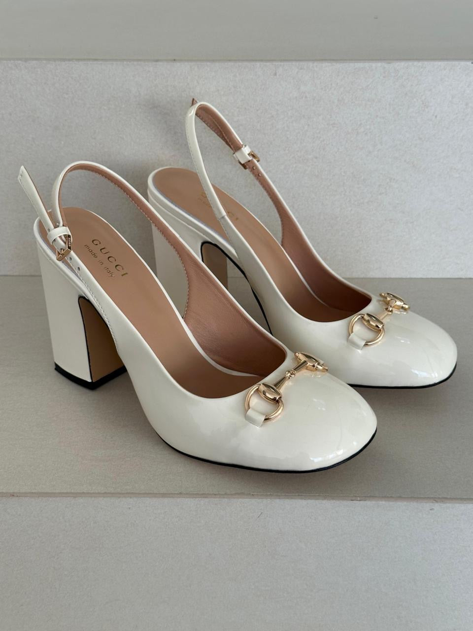Gucci heels - white