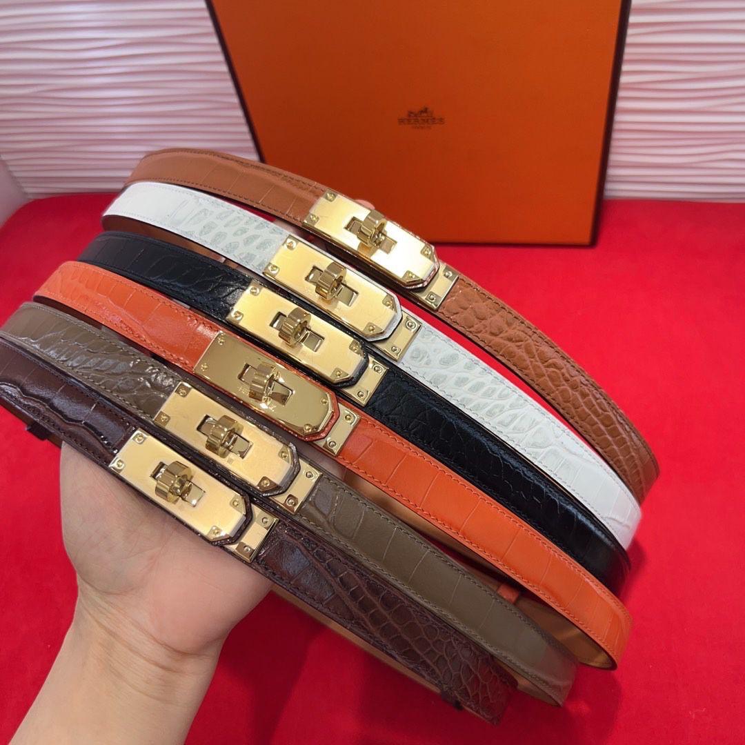 Hermes belt - crocodile - gold hardware