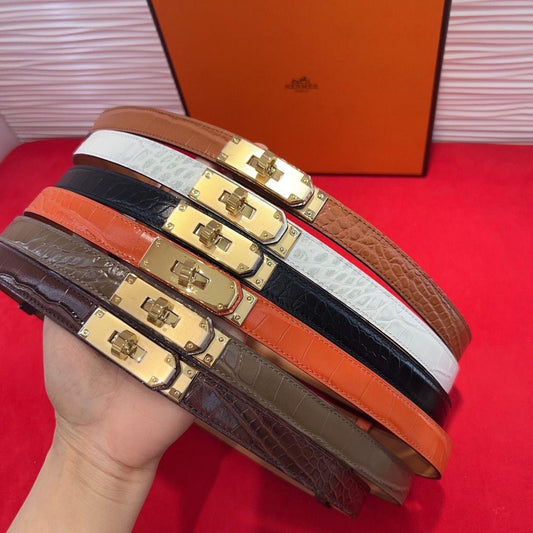 Hermes belt - crocodile - gold hardware