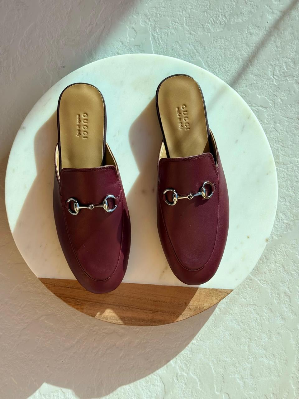 Gucci mules maroon