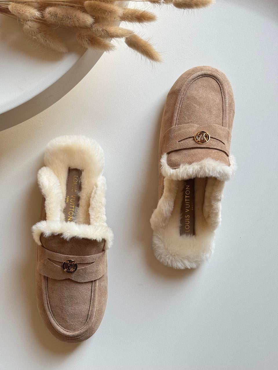 Lv mules with fur