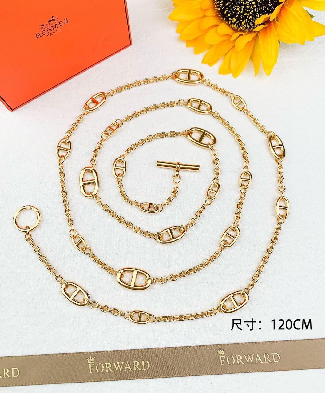 Hermes necklace- long 120 cm