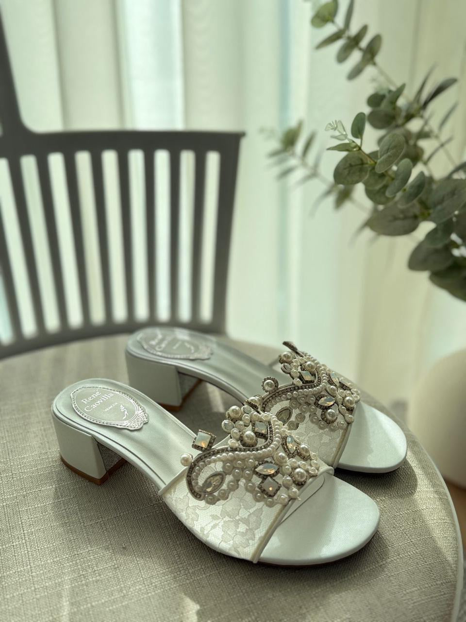 Rene caovilla heels & rene caovilla sandals heels white
