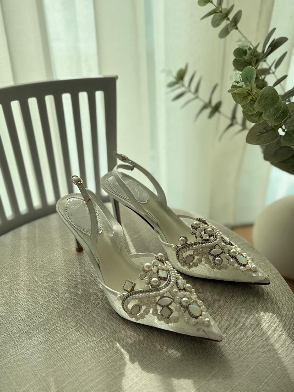 Rene caovilla heels & rene caovilla sandals heels white