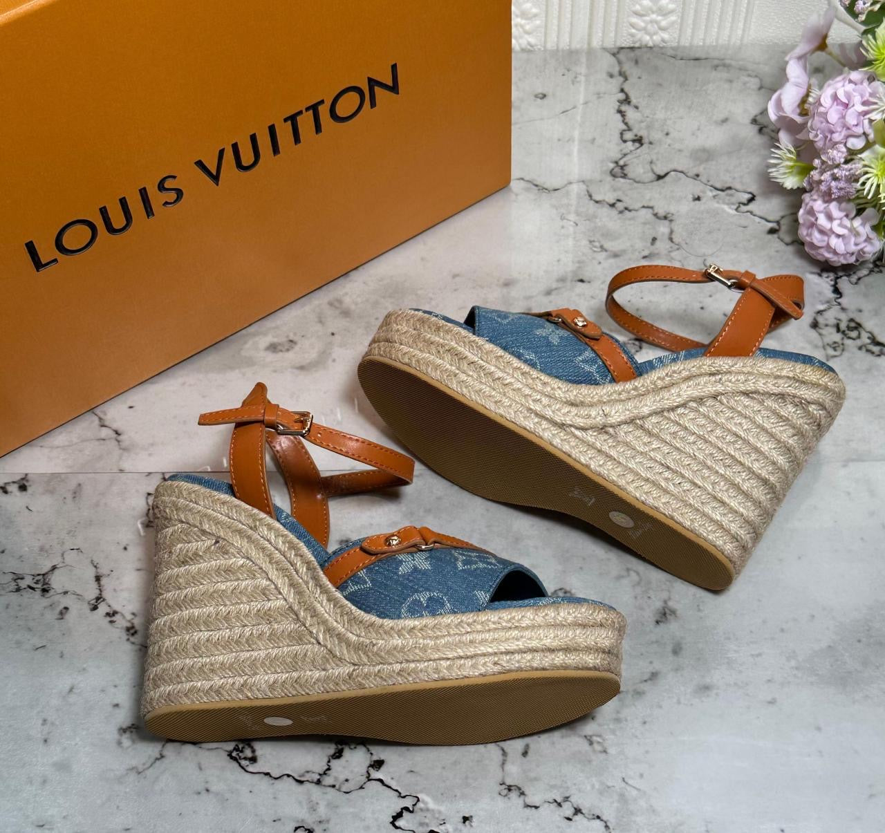 Lv sandals heels - wedges