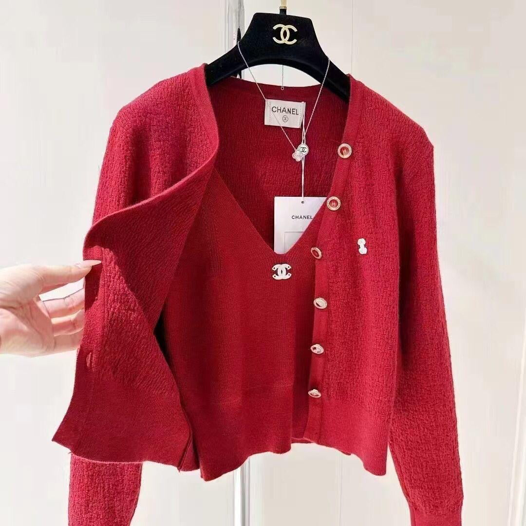 Chanel cardigan and top