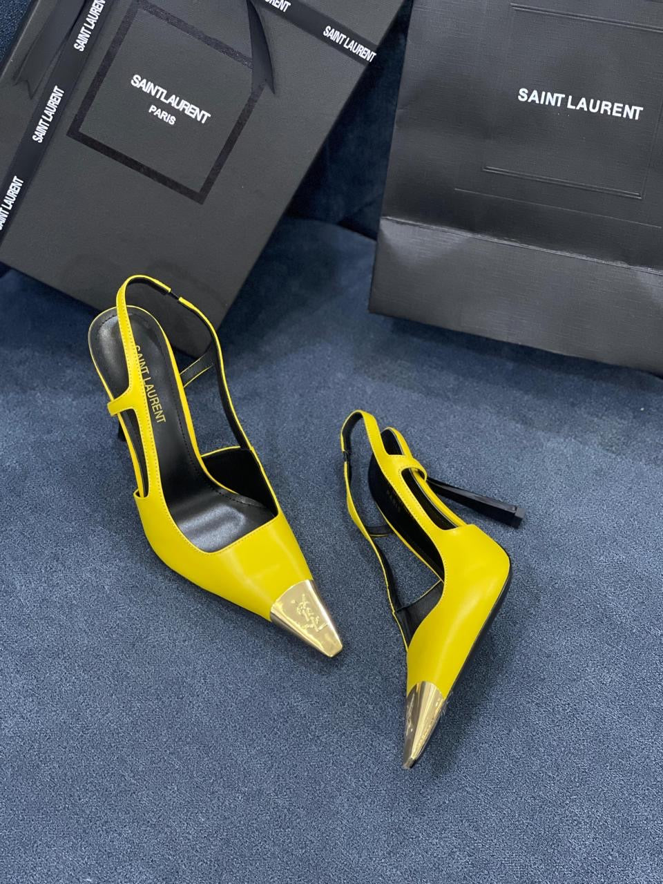 Ysl heels yellow