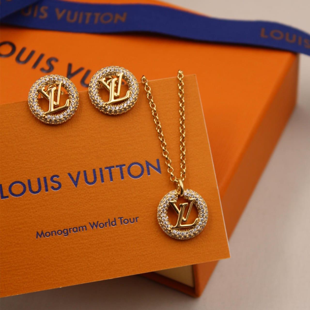 Lv jewelry set - necklace & earrings