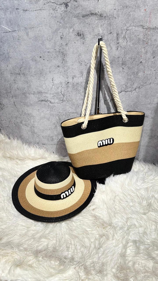 Miu miu bag & miu miu beach hat (set)
