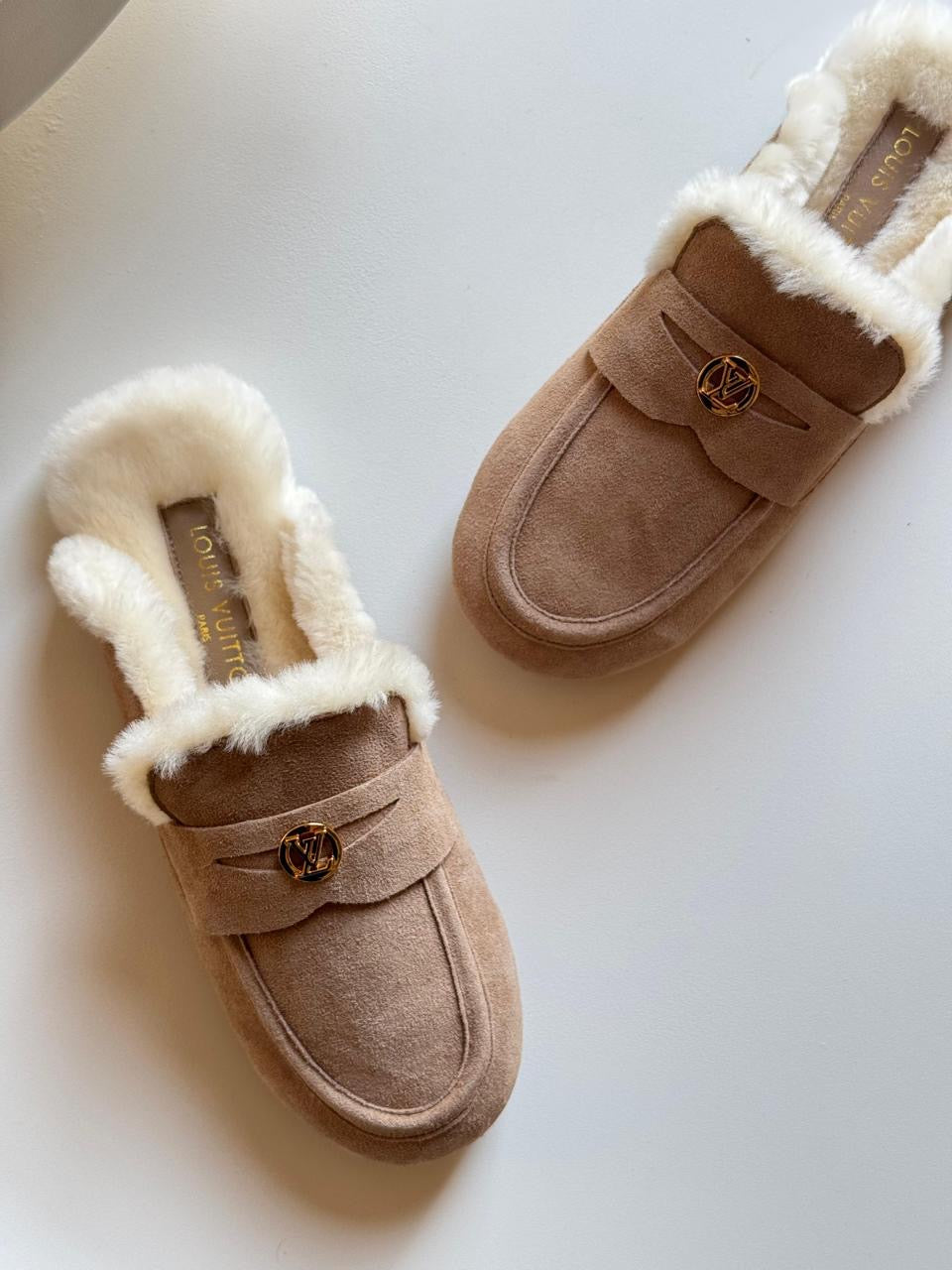 Lv mules with fur