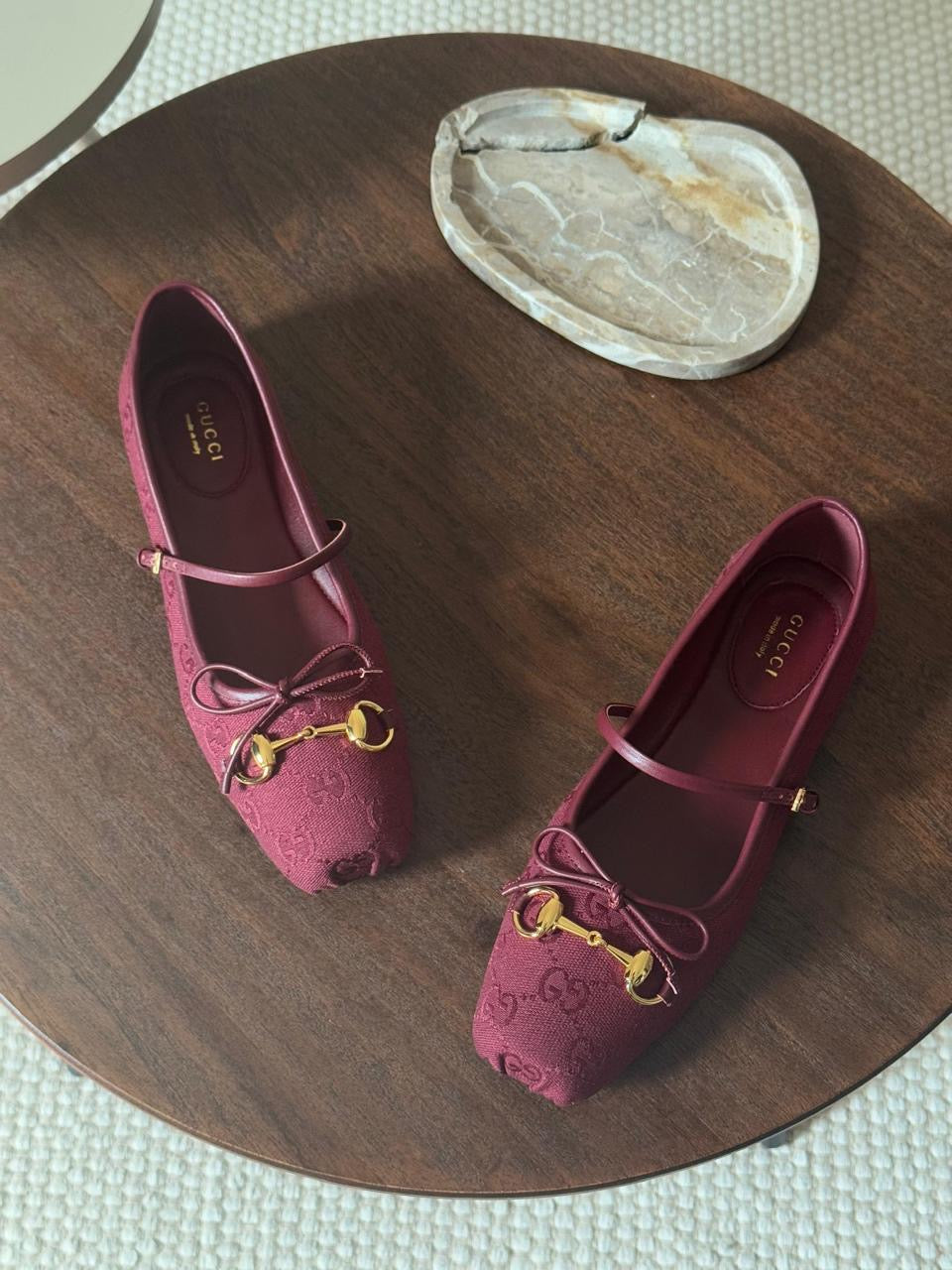 Gucci ballerina maroon