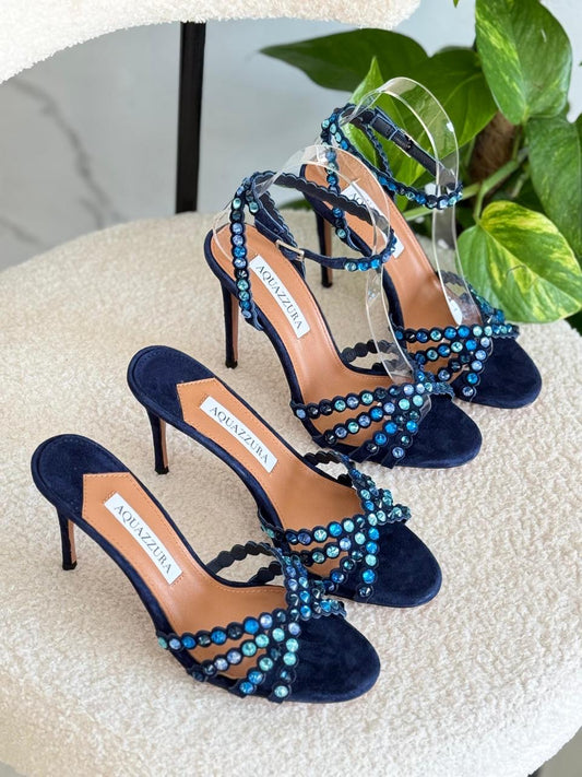 Aquazurra sandals heels - dark blue