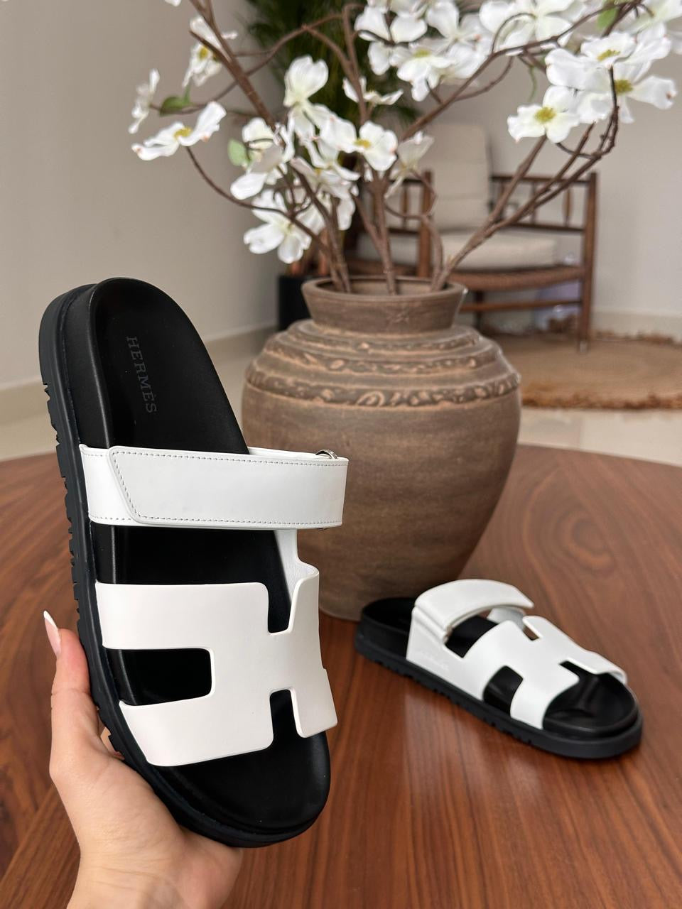 Hermes slippers chypre - soft leather