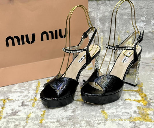 Miu miu sandals heels with stones